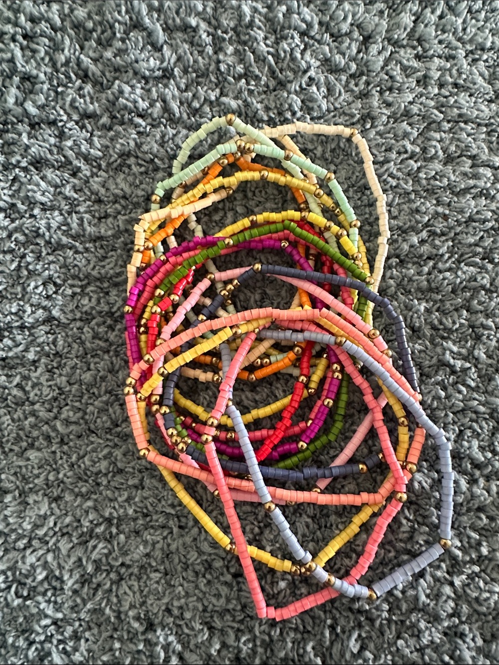 17 Colorful Stackable Seed Bead Bracelet Set - Multicolor - Picture 2 of 2